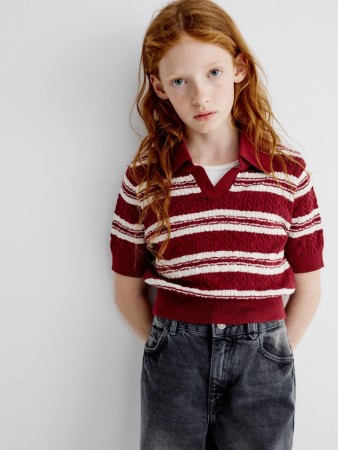 вязаное поло с вышивкой для девочек - детская одежда, обувь и аксессуары для всех возрастов короткая 