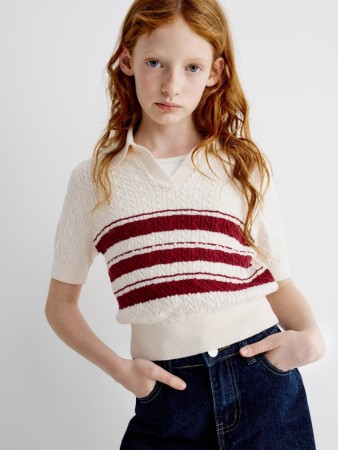 вязаное поло с вышивкой для девочек - детская одежда, обувь и аксессуары для всех возрастов фактурная 