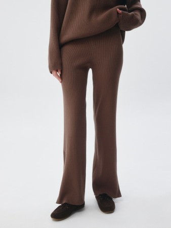 вязаные брюки в рубчик - джинсы и брюки