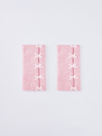 вязаные митенки с бантиками для девочек - аксессуары с бантом 