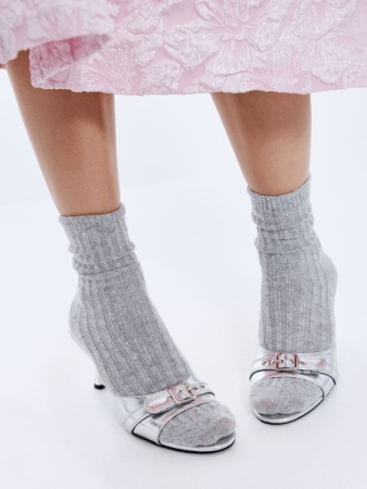 вязаные носки со стразами с добавлением шерсти фотография