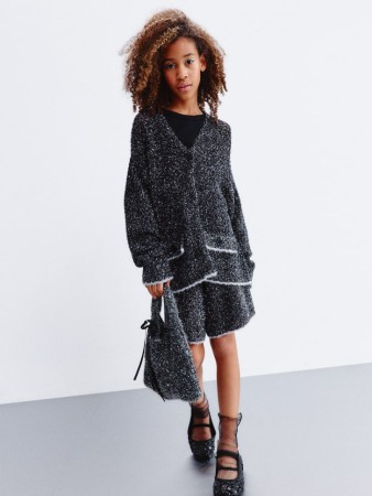 вязаные шорты с люрексом для девочек - шорты для девочек 