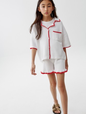 вязаные шорты с оборками для девочек - детская одежда sela 