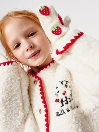 вязаные варежки для девочек - аксессуары с манжетами 