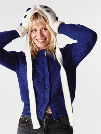 вязаные варежки с содержанием шерсти - женские варежки