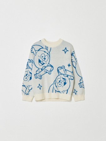 вязаный джемпер для мальчиков  x смешарики - детская одежда, обувь и аксессуары жаккардовая 