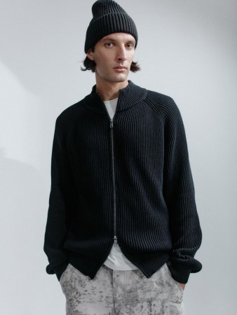вязаный джемпер на молнии - мужская одежда двухсторонняя
