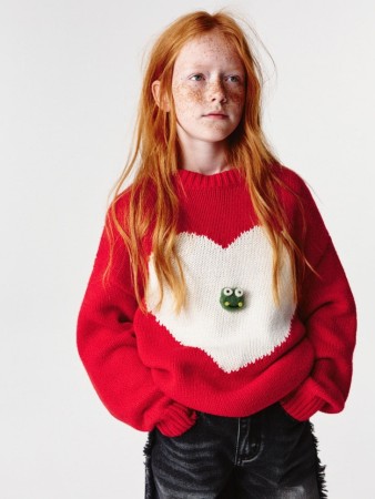 вязаный джемпер оверсайз с принтом для девочек - детская одежда, обувь и аксессуары жаккардовая 