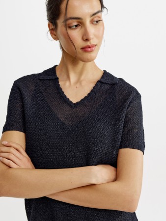 вязаный джемпер с коротким рукавом - женская одежда, обувь и аксессуары фактурная 