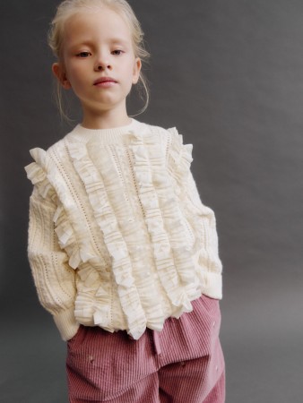 вязаный джемпер с оборками для девочек - детские джемперы