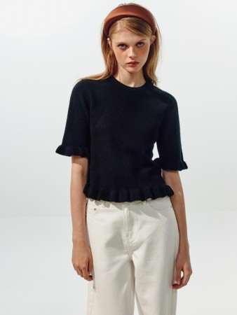 вязаный джемпер с оборками из линейки  young фотография