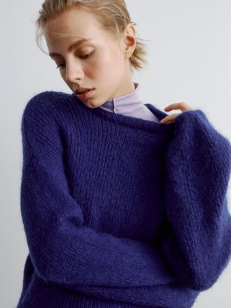 вязаный джемпер с содержанием шерсти - женская одежда объемная 