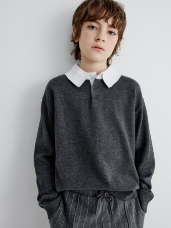 вязаный джемпер с воротником детский - детская одежда для детей 