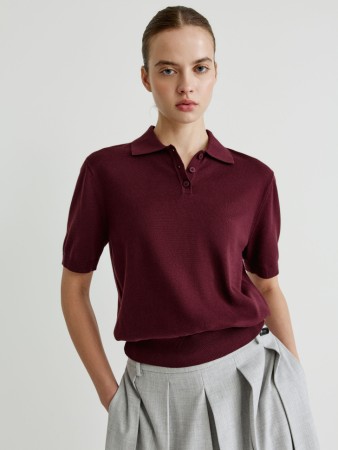 вязаный джемпер с воротником поло - женская одежда с воротником 