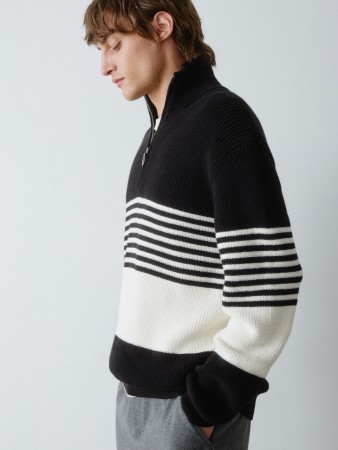 вязаный джемпер с воротом на молнии - мужская одежда, обувь и аксессуары