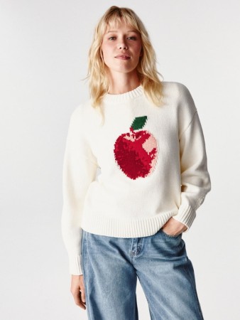 вязаный джемпер с вышивкой - женская одежда вязаная 