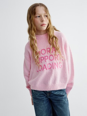 вязаный джемпер с жаккардовым принтом для девочек - детская одежда, обувь и аксессуары для всех возрастов фактурная 