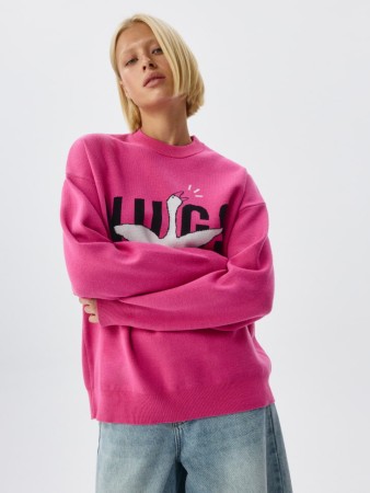 вязаный джемпер с жаккардовым принтом - женская одежда вязаная 