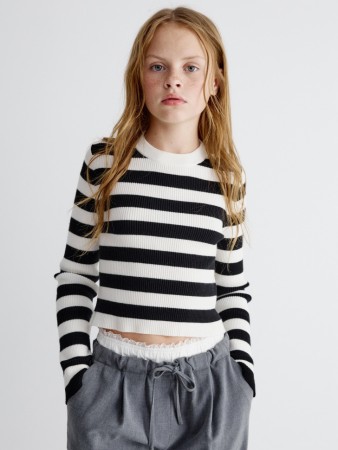 вязаный джемпер в полоску для девочек - детские джемперы