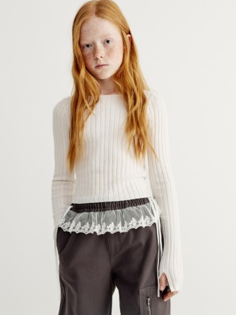 вязаный джемпер в рубчик для девочек - детская одежда, обувь и аксессуары