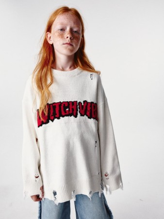 вязаный джемпер в стиле гранж для девочек - детские джемперы