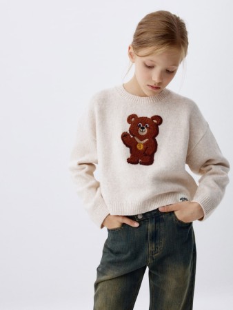 вязаный джемпер в вышивкой для девочек - детские джемперы