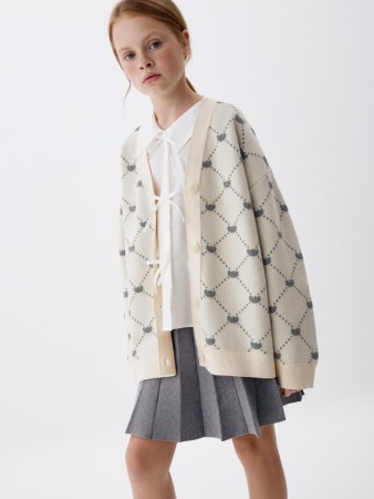 вязаный кардиган оверсайз для девочек фотография