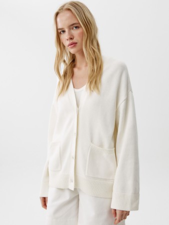 вязаный кардиган оверсайз - женские кардиганы угольные 