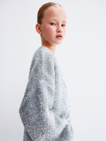 вязаный кардиган с люрексом для девочек - детская одежда, обувь и аксессуары российская 