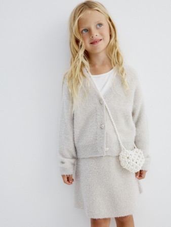 вязаный кардиган с люрексом для девочек - детские кардиганы