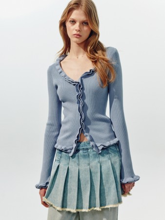 вязаный кардиган с оборками из линейки  young - детские кардиганы российские 