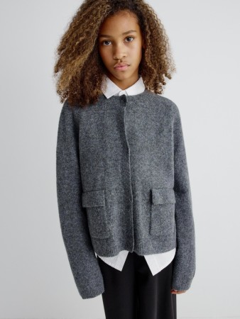 вязаный кардиган с содержанием шерсти для девочек фотография