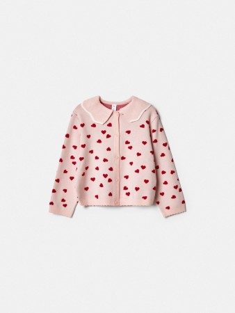 вязаный кардиган с воротником  для девочек - детские кардиганы