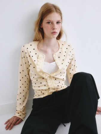 вязаный кардиган в горошек из линейки  young - детская одежда льняная 