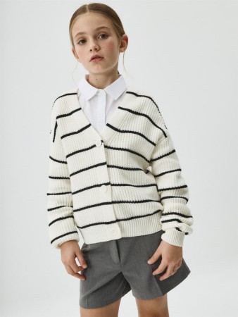 вязаный кардиган в полоску для девочек - детская одежда для девочек 
