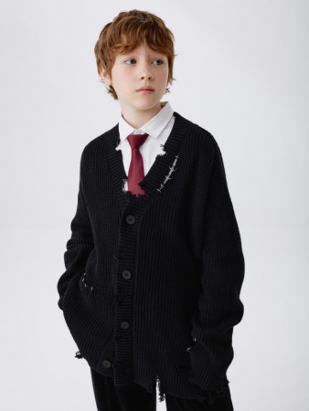 вязаный кардиган в стиле гранж детский фотография