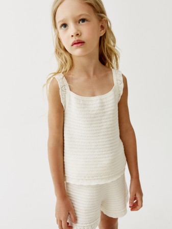 вязаный топ из ажурного трикотажа для девочек - детская одежда, обувь и аксессуары для всех возрастов российская 