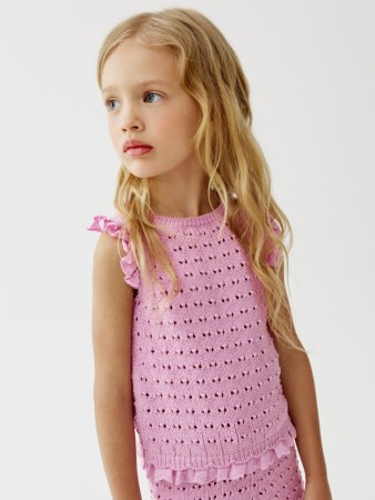вязаный топ из ажурного трикотажа для девочек - детская одежда, обувь и аксессуары для всех возрастов российская 