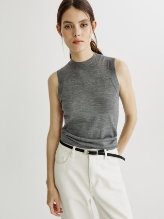 вязаный топ из шерсти премиум качества - женские топы и майки прилегающие 