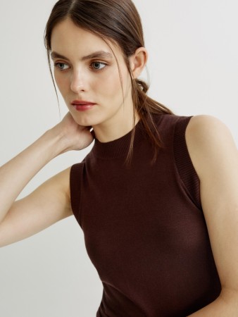 вязаный топ из шерсти премиум качества - женские топы и майки прилегающие 