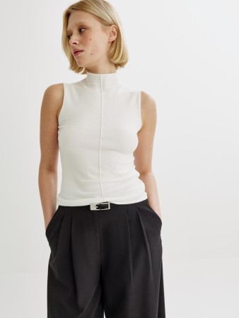 вязаный топ с высокой горловиной - женские топы и майки из вискозы 