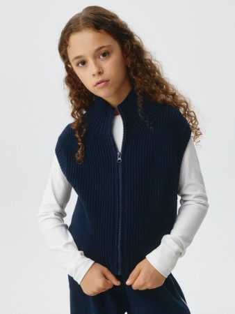 вязаный жилет на молнии для девочек - детская одежда, обувь и аксессуары для всех возрастов с воротником-стойкой 