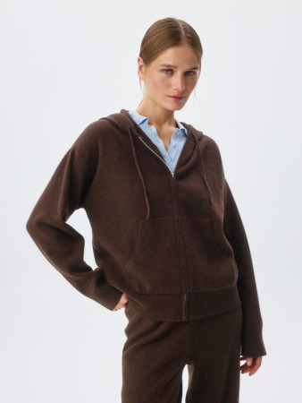 вязаный зип-худи с содержанием шерсти - женские толстовки и свитшоты