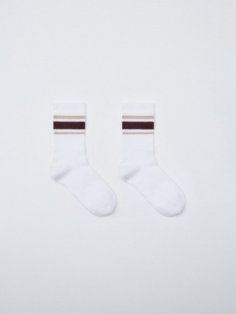 высокие носки в рубчик - носки трикотажные 