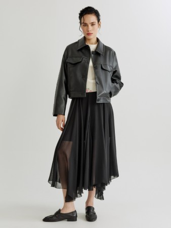 юбка из шифона c асимметричным низом фотография