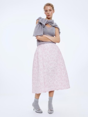 юбка из тафты с жаккардовым принтом - женская одежда пышная 