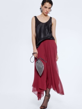 юбка из жатого шифона - женская одежда шифоновая 