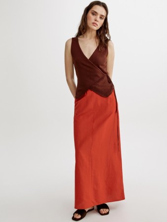 юбка макси из смесового льна - женские юбки российские 