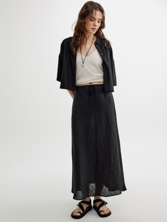 юбка миди из льна - женские юбки российские 