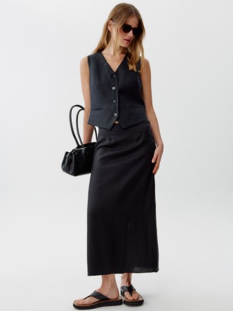 юбка миди из тенселя и льна премиум качества - женские юбки российские 